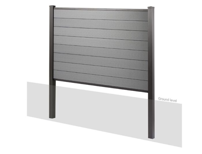 Composite 1.2m/1.8m Fence with Ground Level & No Baseplate - Image 3